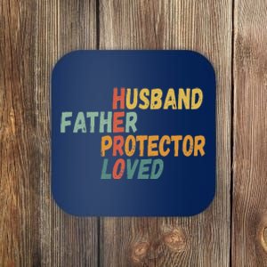 Fathers Day Husband Father Protector Hero Loved Dad Coaster