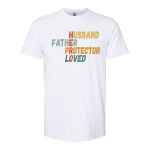 Fathers Day Husband Father Protector Hero Loved Dad Softstyle CVC T-Shirt