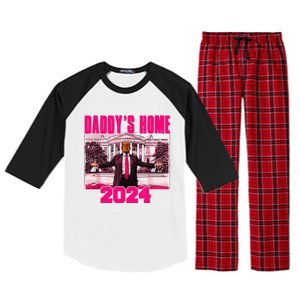 Funny DaddyS Home Trump Pink 2024 Take America Back 2024 Raglan Sleeve Pajama Set