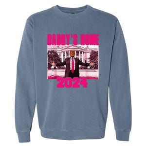 Funny DaddyS Home Trump Pink 2024 Take America Back 2024 Garment-Dyed Sweatshirt