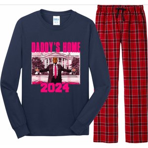 Funny DaddyS Home Trump Pink 2024 Take America Back 2024 Long Sleeve Pajama Set