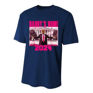 Funny DaddyS Home Trump Pink 2024 Take America Back 2024 Performance Sprint T-Shirt