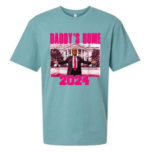 Funny DaddyS Home Trump Pink 2024 Take America Back 2024 Sueded Cloud Jersey T-Shirt