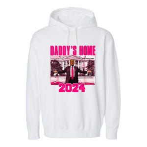 Funny DaddyS Home Trump Pink 2024 Take America Back 2024 Garment-Dyed Fleece Hoodie