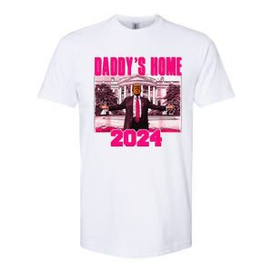 Funny DaddyS Home Trump Pink 2024 Take America Back 2024 Softstyle CVC T-Shirt