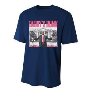 Funny DaddyS Home Trump Pink 2024 Take America Back 2024 Performance Sprint T-Shirt