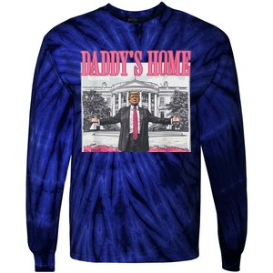 Funny DaddyS Home Trump Pink 2024 Take America Back 2024 Tie-Dye Long Sleeve Shirt