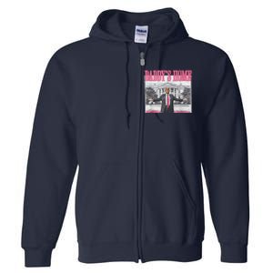 Funny DaddyS Home Trump Pink 2024 Take America Back 2024 Full Zip Hoodie