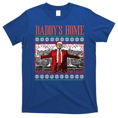 Funny DaddyS Home Trump Ugly Christmas Xmas Pajamas Funny Gift T-Shirt