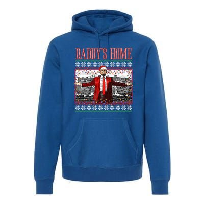 Funny DaddyS Home Trump Ugly Christmas Xmas Pajamas Funny Gift Premium Hoodie