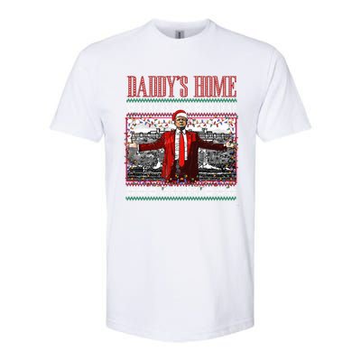 Funny DaddyS Home Trump Ugly Christmas Xmas Pajamas Funny Gift Softstyle CVC T-Shirt