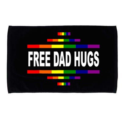 Free Dad Hugs LGBT Rainbow Pride Fathers Day Gift Microfiber Hand Towel