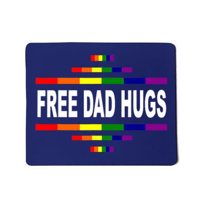 Free Dad Hugs LGBT Rainbow Pride Fathers Day Gift Mousepad