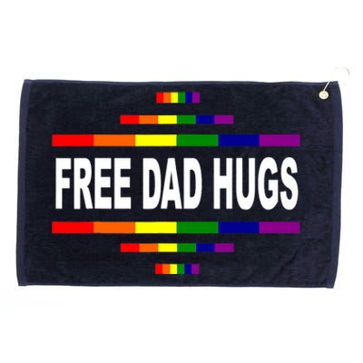 Free Dad Hugs LGBT Rainbow Pride Fathers Day Gift Grommeted Golf Towel