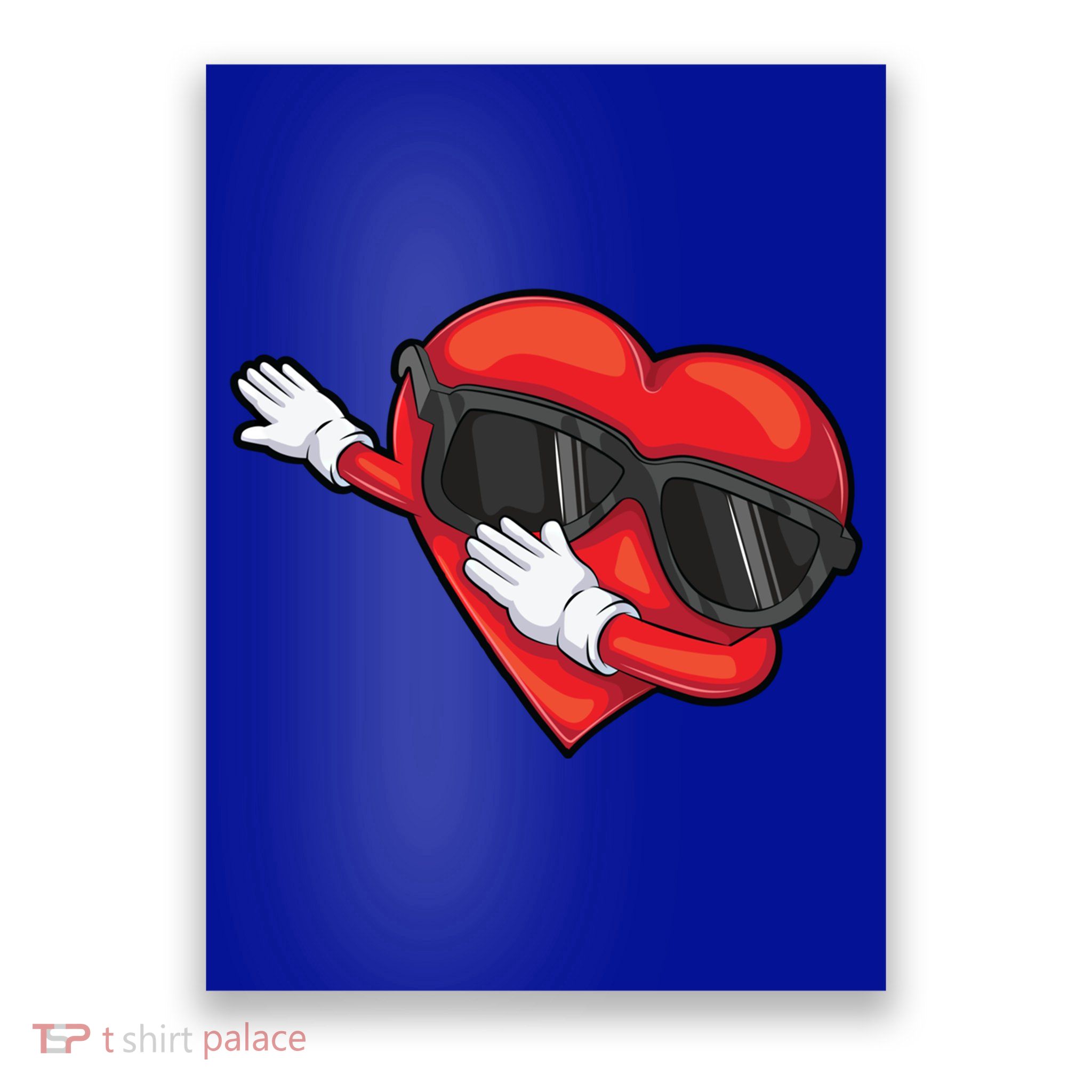 Funny Dabbing Heart Gift Cool Dance Lover Valentine's Day Gift Poster
