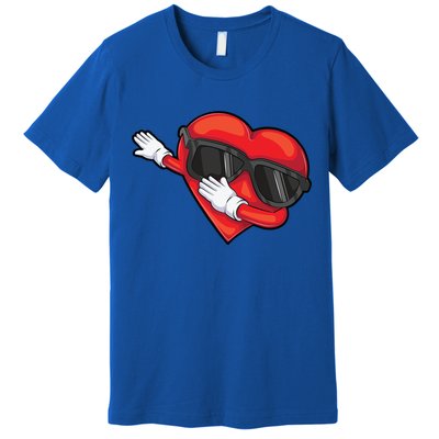Funny Dabbing Heart Gift Cool Dance Lover Valentine's Day Gift Premium T-Shirt