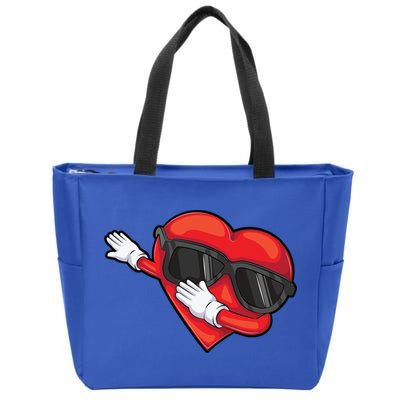 Funny Dabbing Heart Gift Cool Dance Lover Valentine's Day Gift Zip Tote Bag