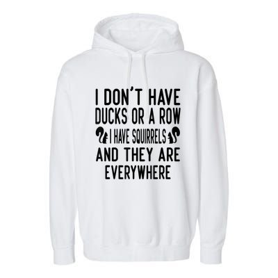 Funny Dont Have Ducks Or A Row I Have Squirrels Everywhere Garment-Dyed Fleece Hoodie