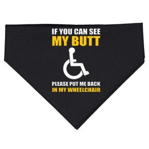 Funny Disabled Handicapped Wheelchair Humor USA-Made Doggie Bandana