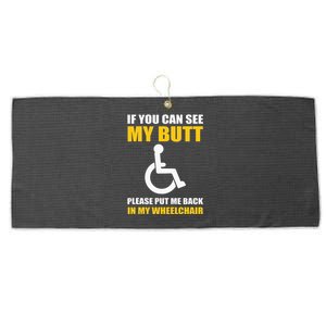 Funny Disabled Handicapped Wheelchair Humor Large Microfiber Waffle Golf Towel