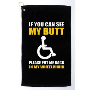 Funny Disabled Handicapped Wheelchair Humor Platinum Collection Golf Towel