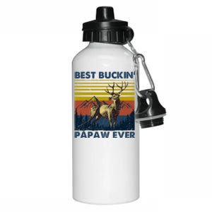 Fathers Day Hunting Gift Hunter Papa Best Buckin Papaw Ever Gift Aluminum Water Bottle