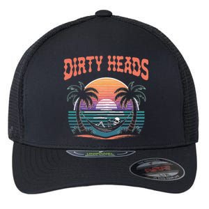 Funny Dirty Heads Retro Beach Flexfit Unipanel Trucker Cap