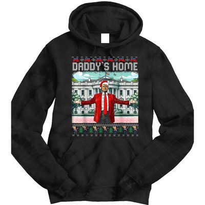 Funny Daddys Home Trump Ugly Christmas Sweater Pajamas Tie Dye Hoodie