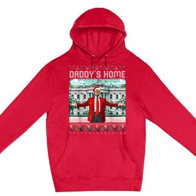 Funny Daddys Home Trump Ugly Christmas Sweater Pajamas Premium Pullover Hoodie