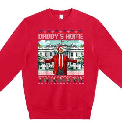 Funny Daddys Home Trump Ugly Christmas Sweater Pajamas Premium Crewneck Sweatshirt