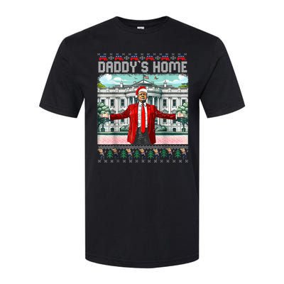 Funny Daddys Home Trump Ugly Christmas Sweater Pajamas Softstyle CVC T-Shirt