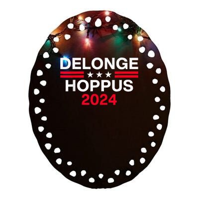 Funny Delonge Hoppus 2024 For President Apparel Women Ceramic Oval Ornament