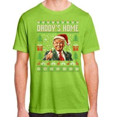 Funny DaddyS Home Trump Ugly Christmas Sweater Xmas Pajamas Adult ChromaSoft Performance T-Shirt