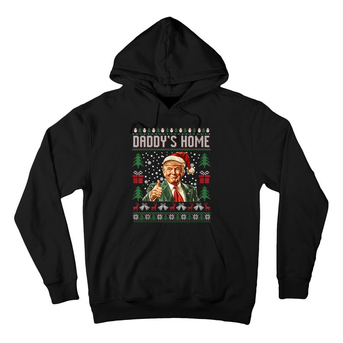 Funny DaddyS Home Trump Ugly Christmas Sweater Xmas Pajamas Hoodie