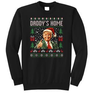 Funny DaddyS Home Trump Ugly Christmas Sweater Xmas Pajamas Sweatshirt