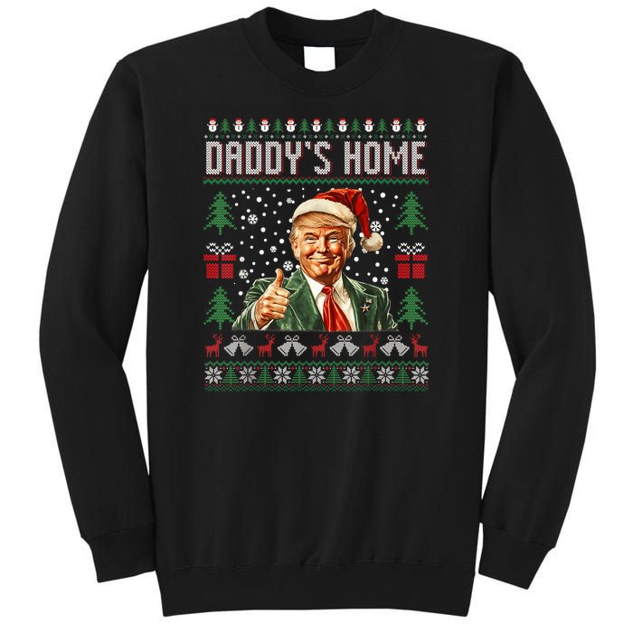 Funny DaddyS Home Trump Ugly Christmas Sweater Xmas Pajamas Sweatshirt