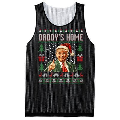 Funny DaddyS Home Trump Ugly Christmas Sweater Xmas Pajamas Mesh Reversible Basketball Jersey Tank