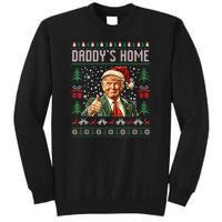 Funny DaddyS Home Trump Ugly Christmas Sweater Xmas Pajamas Tall Sweatshirt