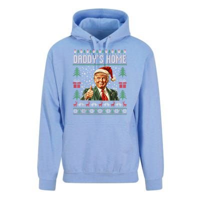 Funny DaddyS Home Trump Ugly Christmas Sweater Xmas Pajamas Unisex Surf Hoodie