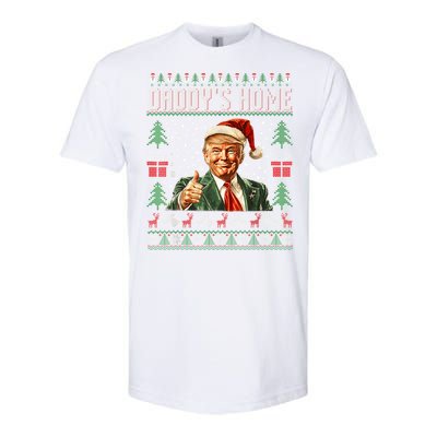 Funny DaddyS Home Trump Ugly Christmas Sweater Xmas Pajamas Softstyle CVC T-Shirt