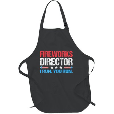 Fireworks Director I Run You Run Funny 4th Of July Full-Length Apron With Pockets