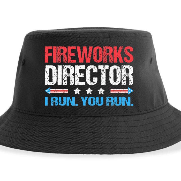 Fireworks Director I Run You Run Funny 4th Of July Sustainable Bucket Hat