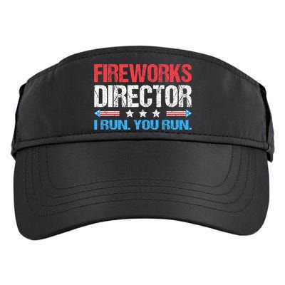 Fireworks Director I Run You Run Funny 4th Of July Adult Drive Performance Visor
