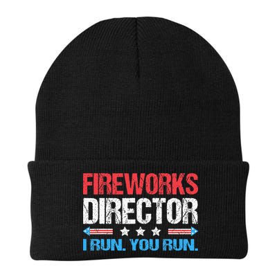 Fireworks Director I Run You Run Funny 4th Of July Knit Cap Winter Beanie
