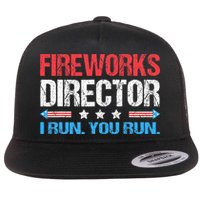 Fireworks Director I Run You Run Funny 4th Of July Flatbill Hat