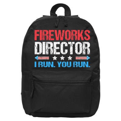 Fireworks Director I Run You Run Funny 4th Of July 16 in Basic Backpack