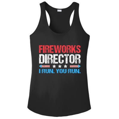 Fireworks Director I Run You Run Funny 4th Of July Ladies PosiCharge Competitor Racerback Tank