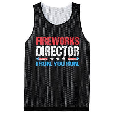 Fireworks Director I Run You Run Funny 4th Of July Mesh Reversible Basketball Jersey Tank