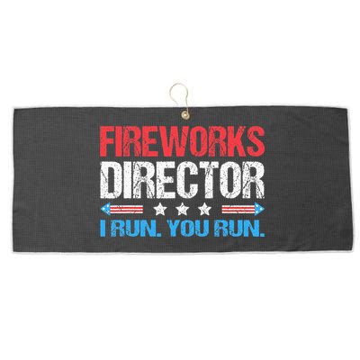 Fireworks Director I Run You Run Funny 4th Of July Large Microfiber Waffle Golf Towel