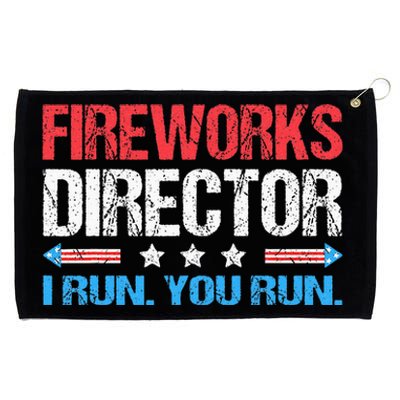 Fireworks Director I Run You Run Funny 4th Of July Grommeted Golf Towel